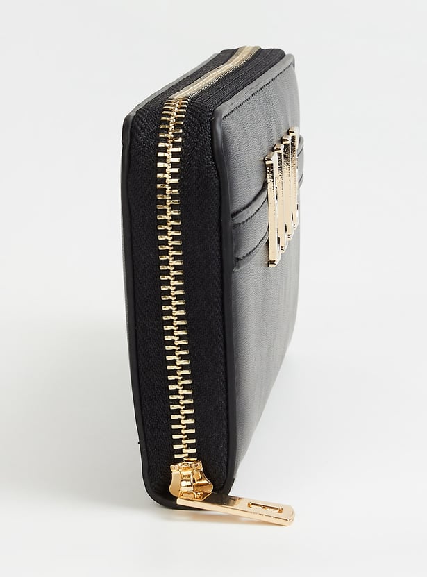 ELLE Solid Zip Around Wallet