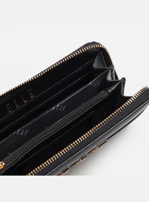 ELLE Solid Zip Around Wallet