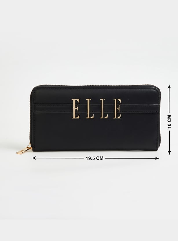 ELLE Solid Zip Around Wallet