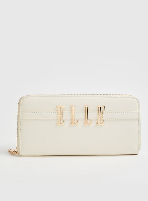 ELLE Solid Zip Around Wallet