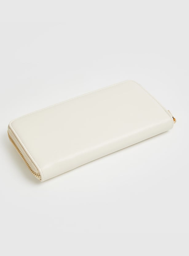 ELLE Solid Zip Around Wallet