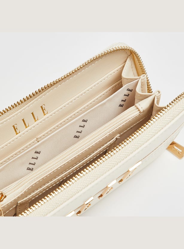 ELLE Solid Zip Around Wallet