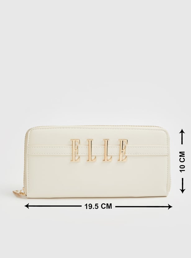ELLE Solid Zip Around Wallet