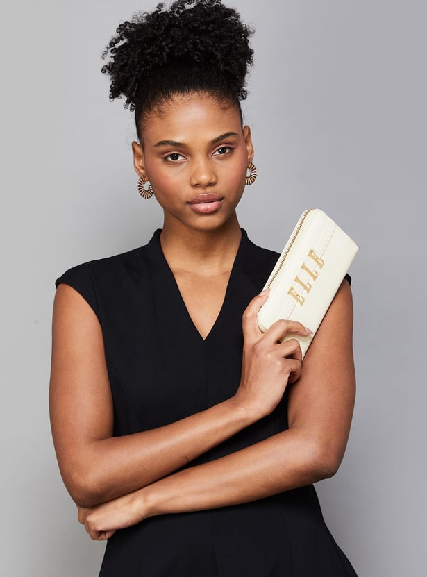 ELLE Solid Zip Around Wallet