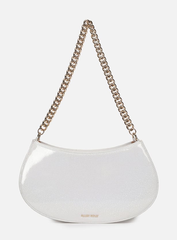 ALLEN SOLLY Shimmer Shoulder Bag with Chain Strap