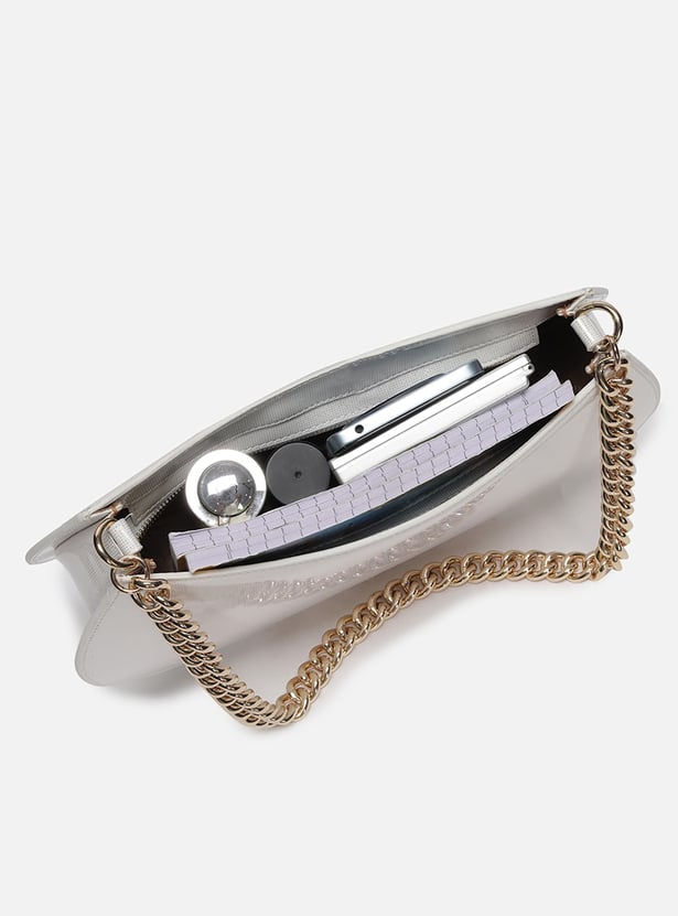 ALLEN SOLLY Shimmer Shoulder Bag with Chain Strap
