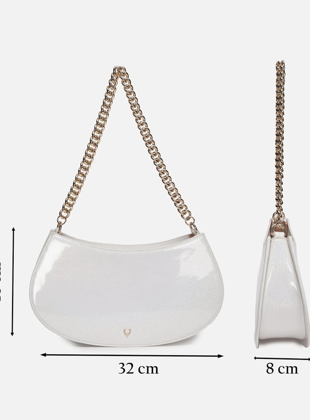 ALLEN SOLLY Shimmer Shoulder Bag with Chain Strap