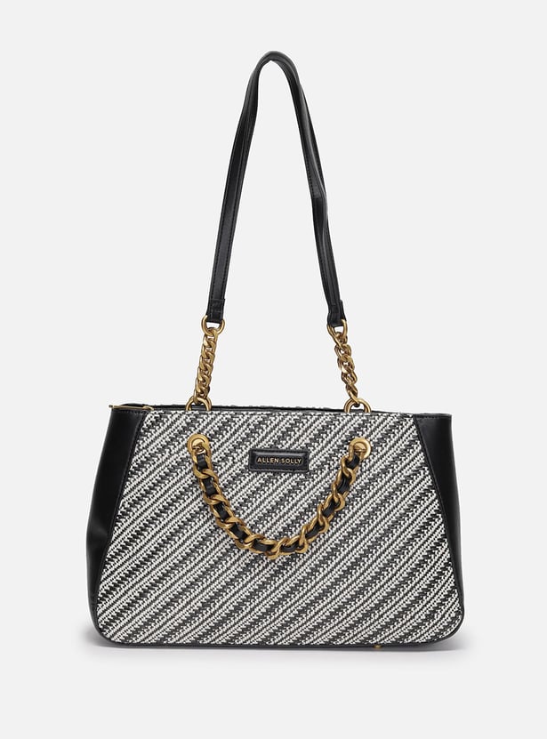 ALLEN SOLLY Basket Weave Shoulder Bag