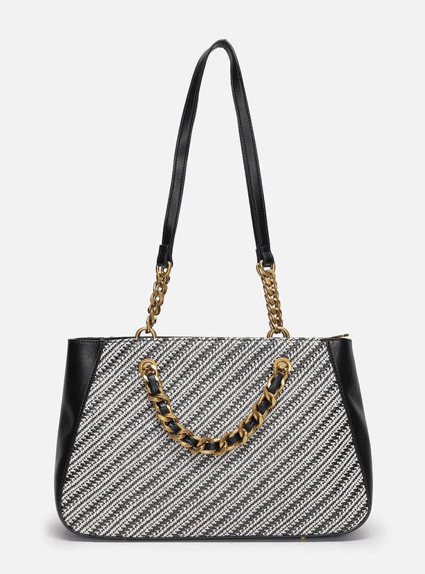 ALLEN SOLLY Basket Weave Shoulder Bag