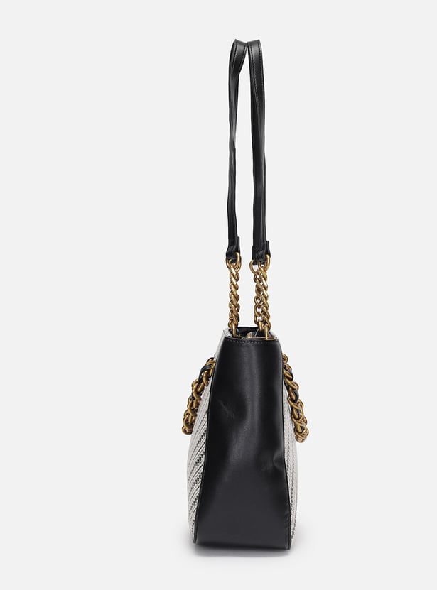 ALLEN SOLLY Basket Weave Shoulder Bag