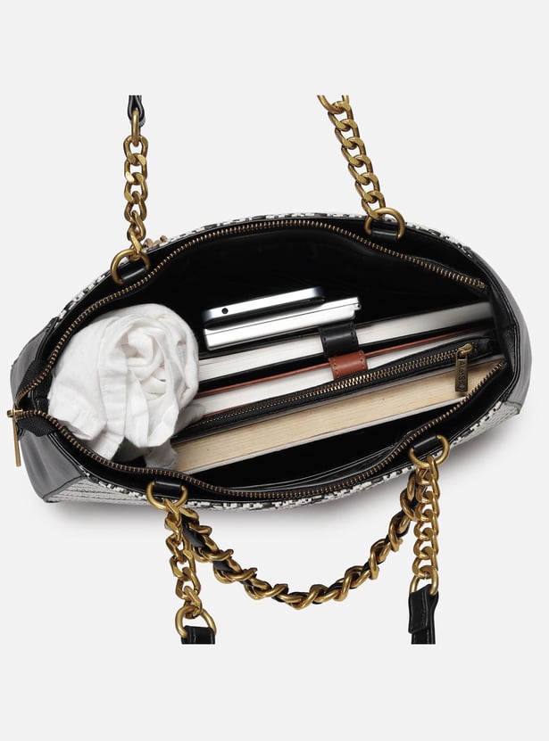ALLEN SOLLY Basket Weave Shoulder Bag