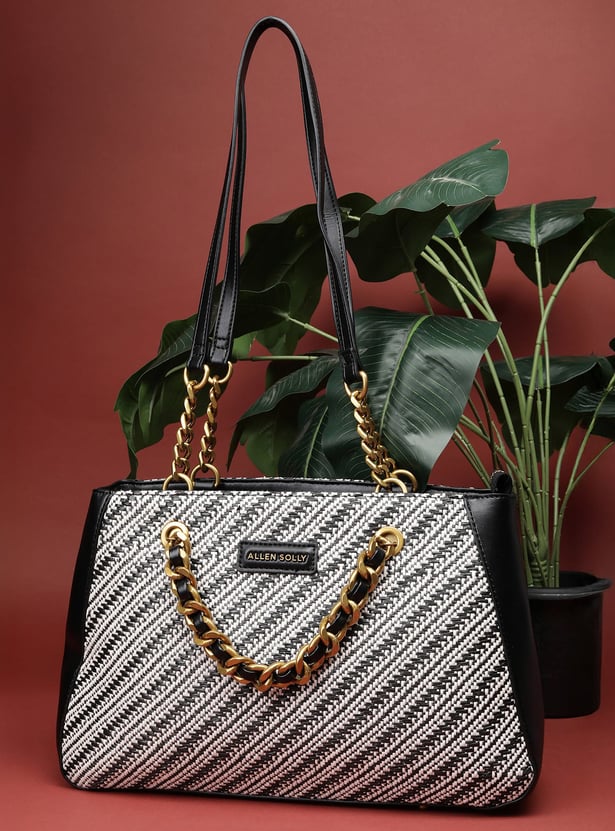 ALLEN SOLLY Basket Weave Shoulder Bag