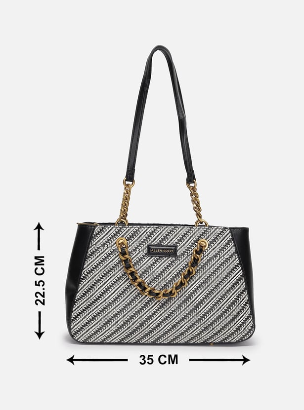ALLEN SOLLY Basket Weave Shoulder Bag