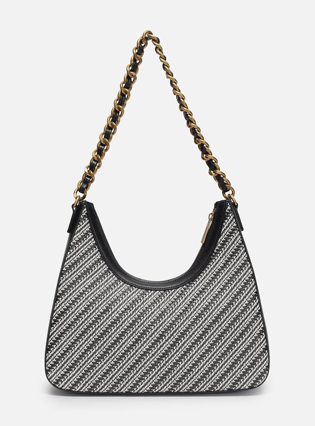 ALLEN SOLLY Woven Chain Strap Hobo Bag