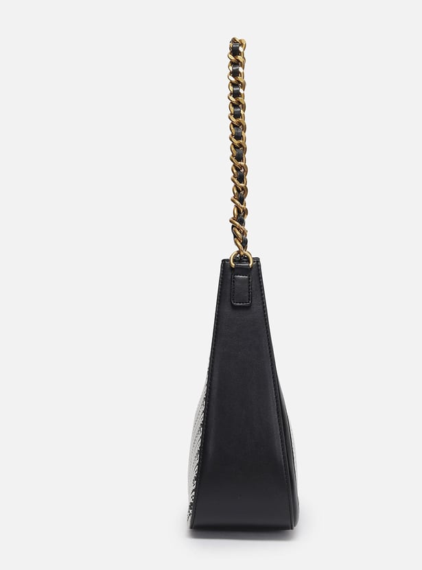 ALLEN SOLLY Woven Chain Strap Hobo Bag