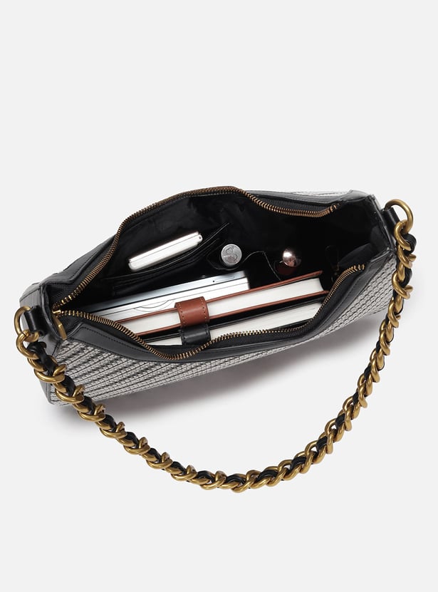 ALLEN SOLLY Woven Chain Strap Hobo Bag