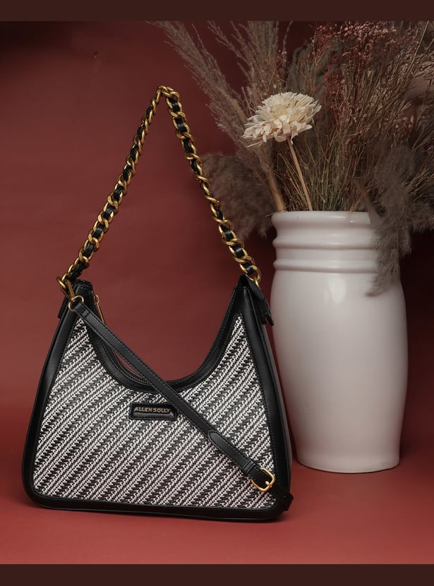 ALLEN SOLLY Woven Chain Strap Hobo Bag