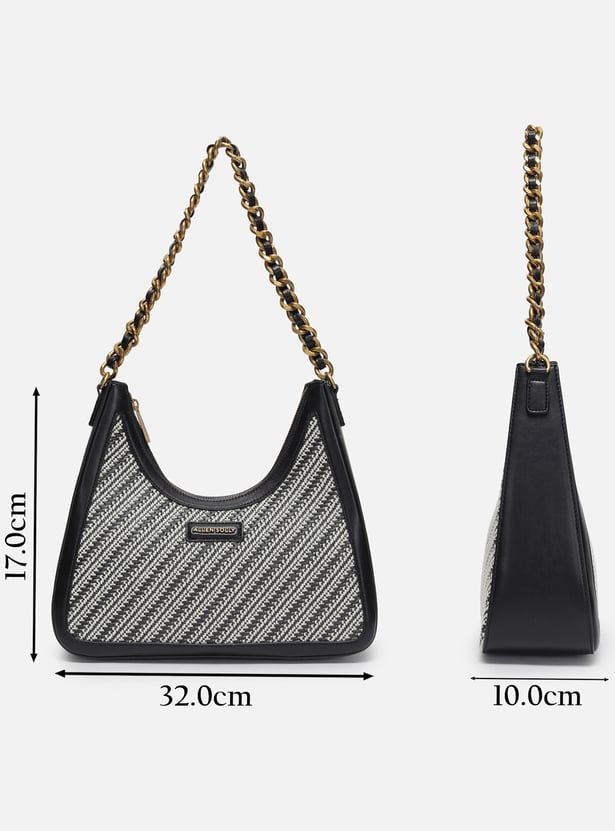 ALLEN SOLLY Woven Chain Strap Hobo Bag