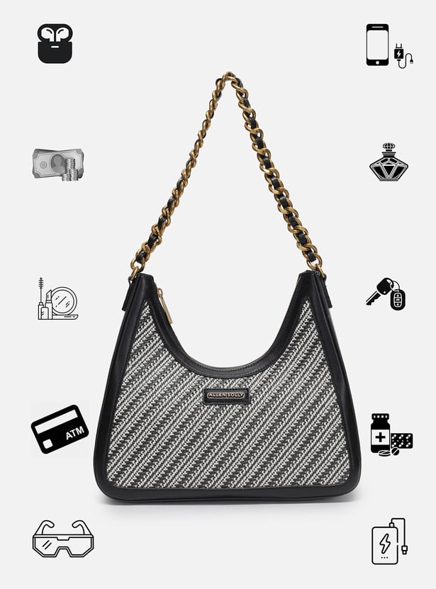 ALLEN SOLLY Woven Chain Strap Hobo Bag