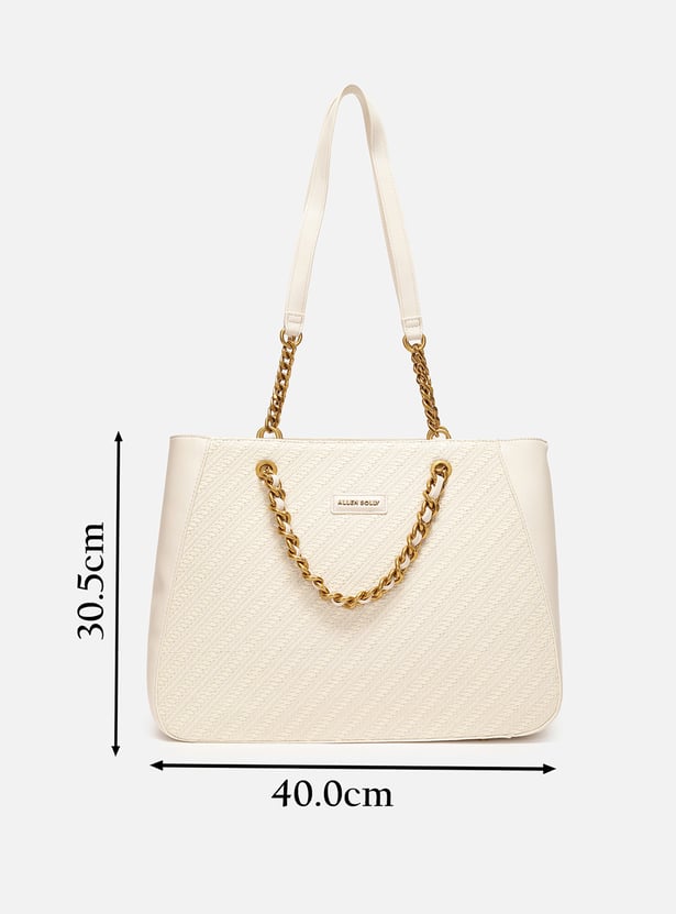 ALLEN SOLLY Textured Laptop Bag