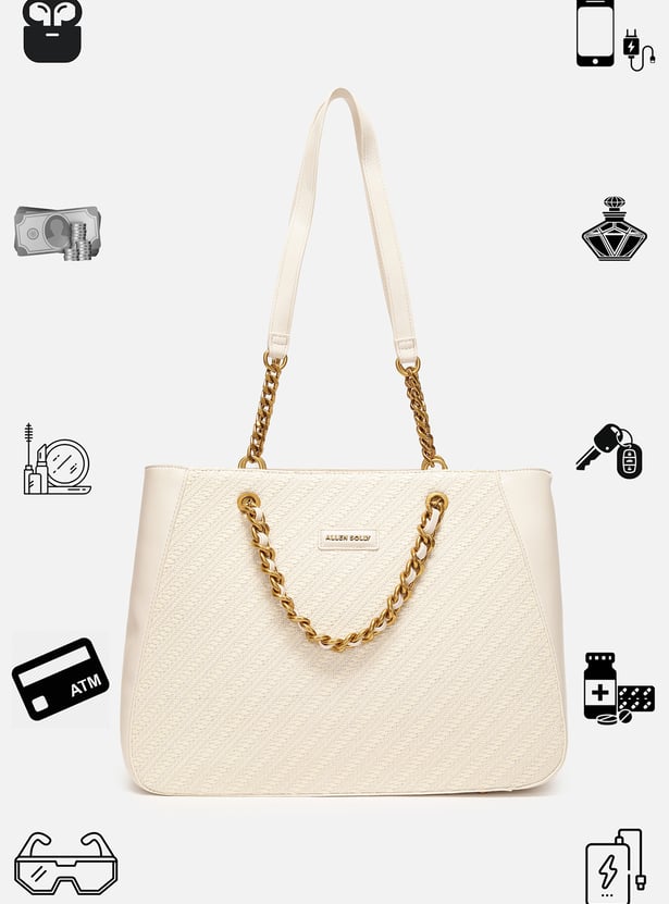 ALLEN SOLLY Textured Laptop Bag