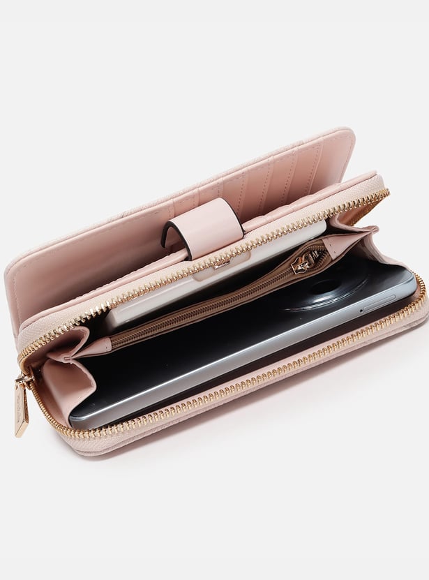ALLEN SOLLY Printed Zip Around Wallet