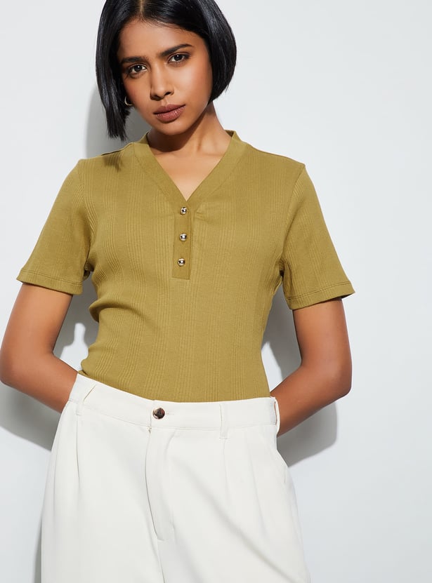CODE CLASSIC Ribbed T-shirt