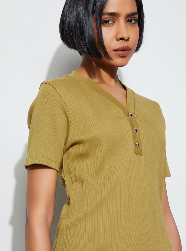 CODE CLASSIC Ribbed T-shirt