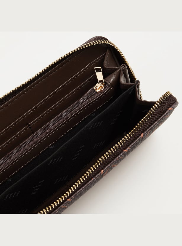 ELLE Monogram Print Zip-Around Wallet