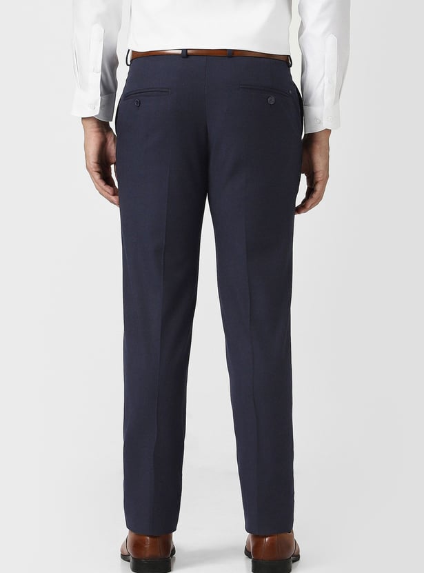 VAN HEUSEN Solid Slim Straight Formal Trousers