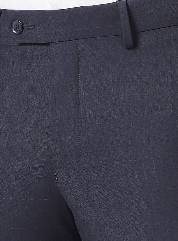 VAN HEUSEN Solid Slim Straight Formal Trousers