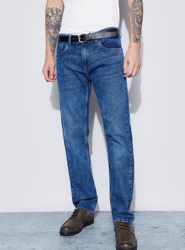 DENIMIZE Washed Slim Straight Jeans