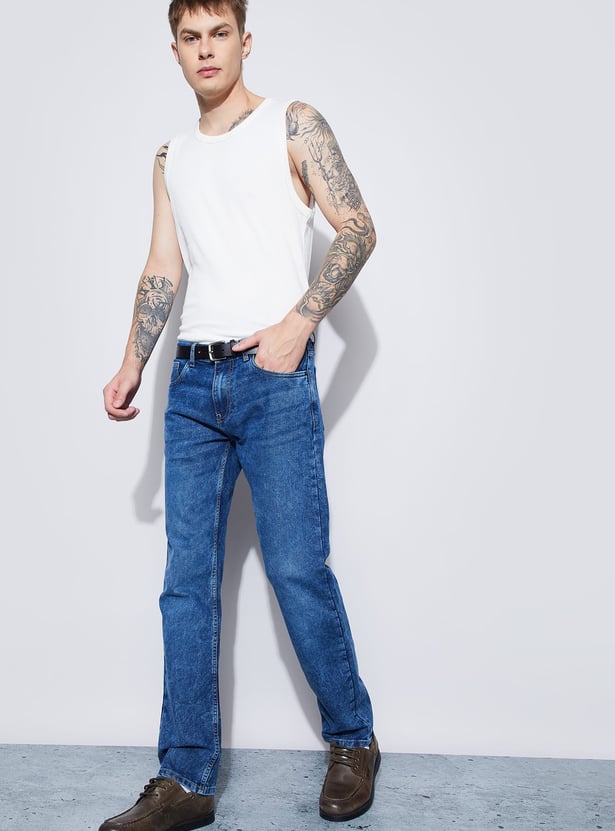 DENIMIZE Washed Slim Straight Jeans