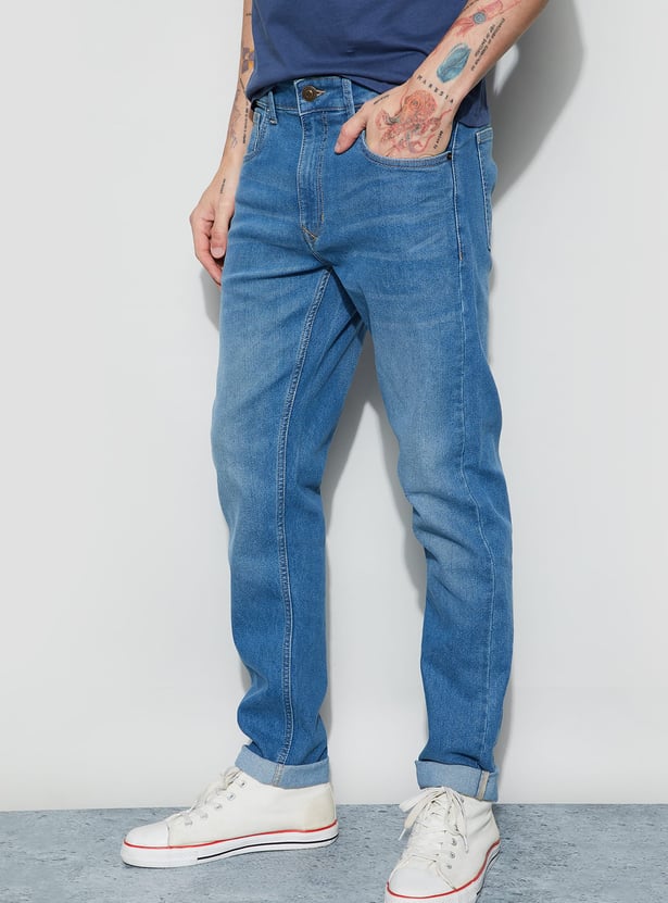 DENIMIZE Washed Slim Tapered Jeans