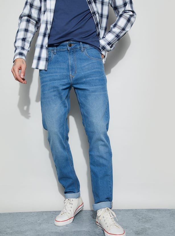 DENIMIZE Washed Slim Tapered Jeans