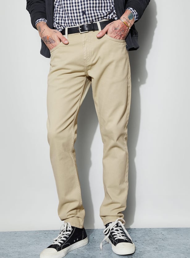 DENIMIZE Solid Slim Tapered Jeans