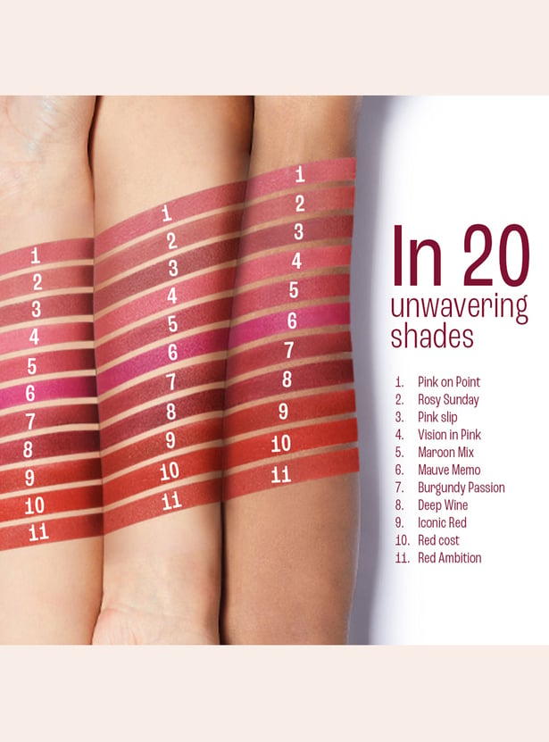 LAKME 9to5 Tattoo Matte Slim Lipstick - MP8 Rosy Sunday - 2g