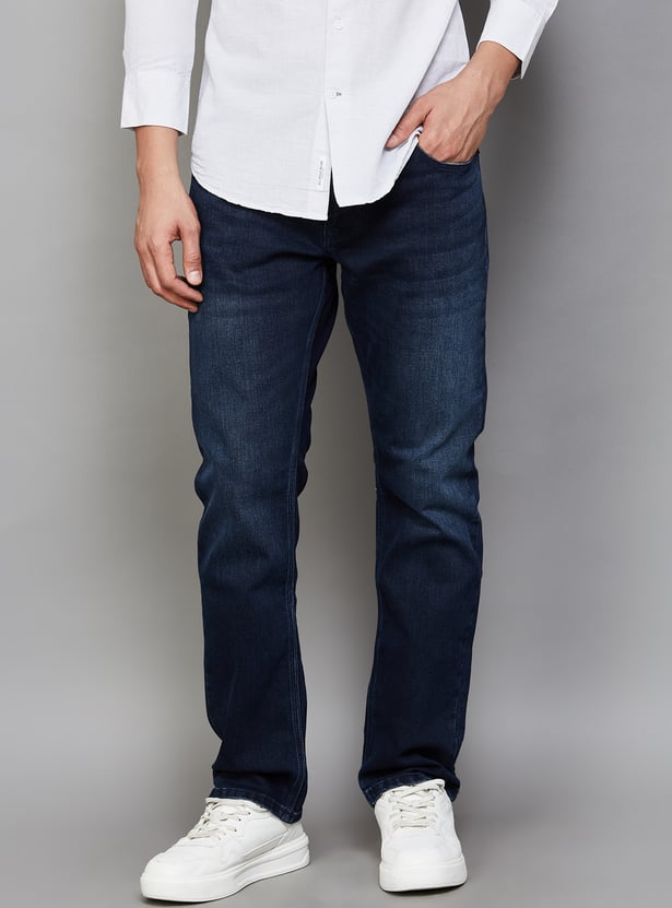 SPYKAR Washed Regular Straight Jeans