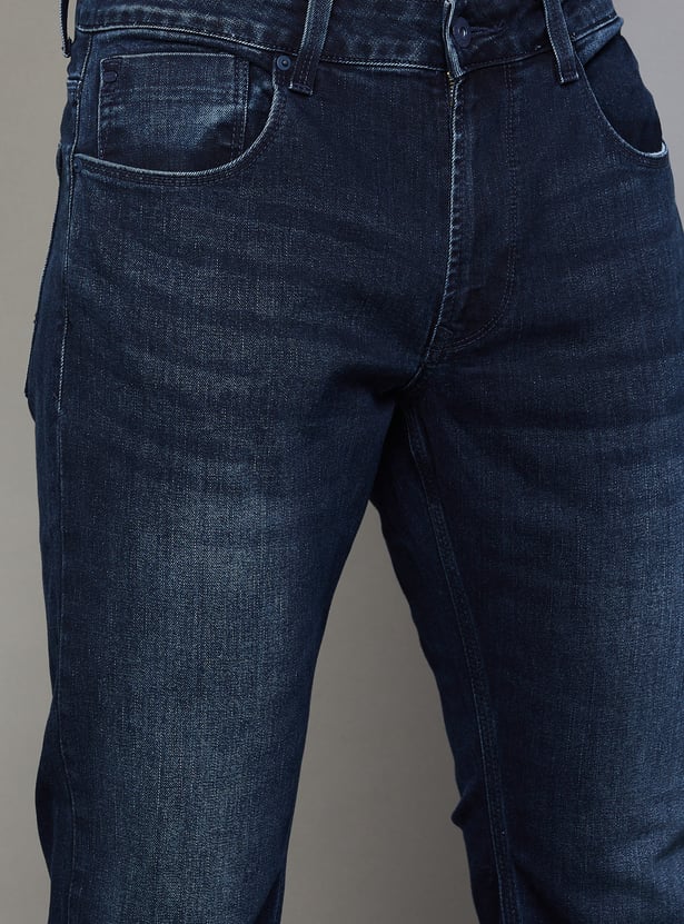SPYKAR Washed Regular Straight Jeans