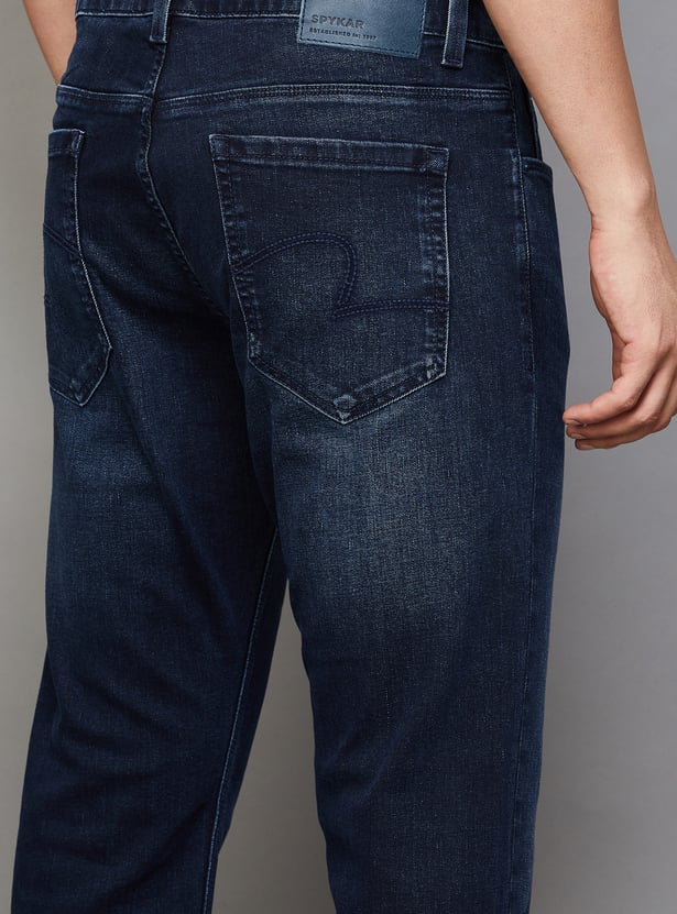 SPYKAR Washed Regular Straight Jeans