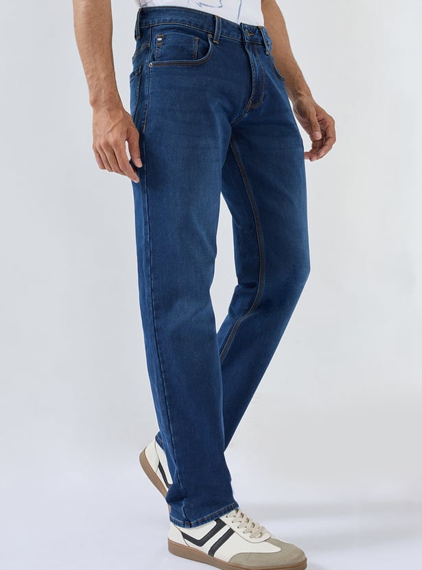 SPYKAR Washed Regular Straight Jeans