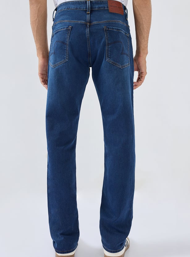 SPYKAR Washed Regular Straight Jeans