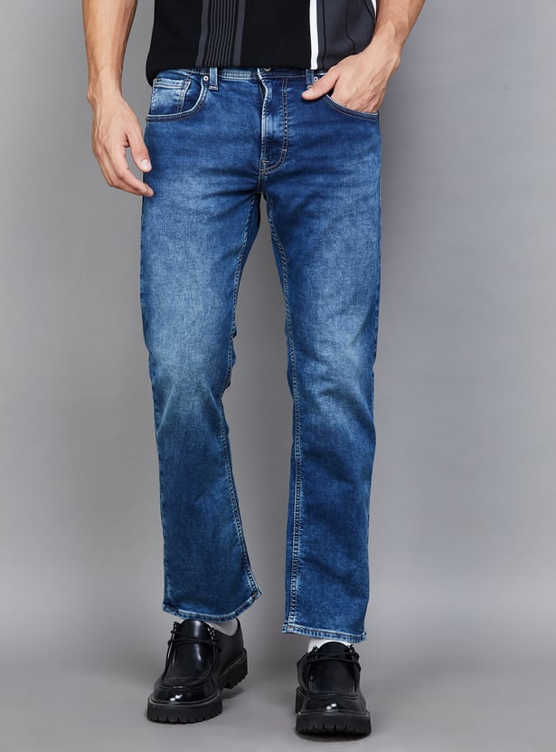 SPYKAR Washed Comfort Fit Jeans