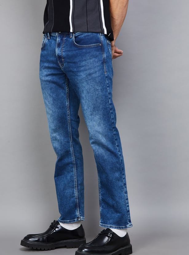 SPYKAR Washed Comfort Fit Jeans