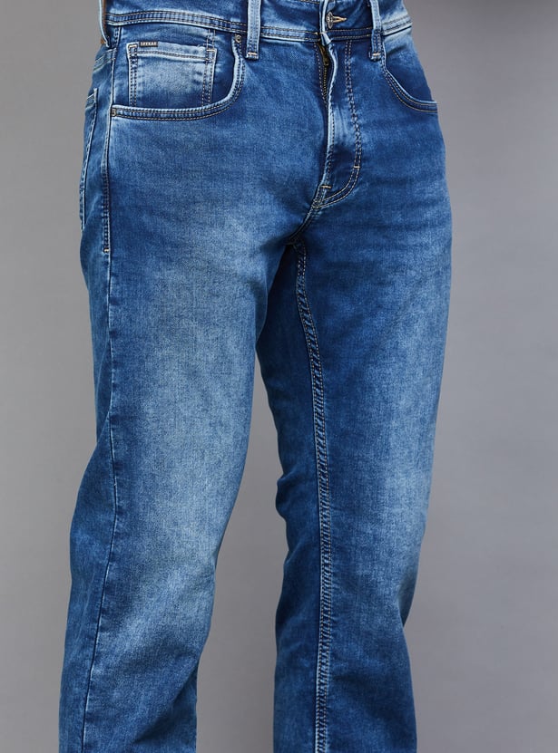 SPYKAR Washed Comfort Fit Jeans