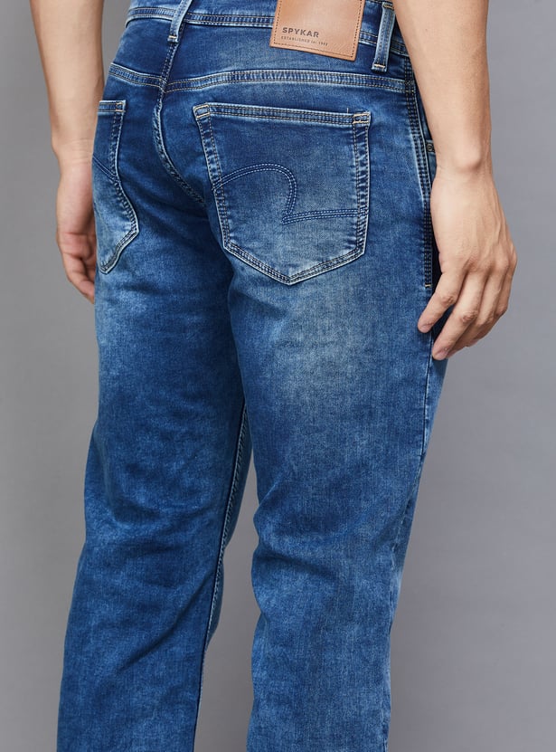 SPYKAR Washed Comfort Fit Jeans