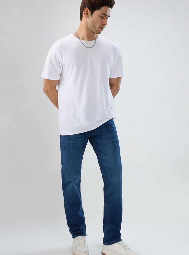 SPYKAR Washed Regular Straight Jeans