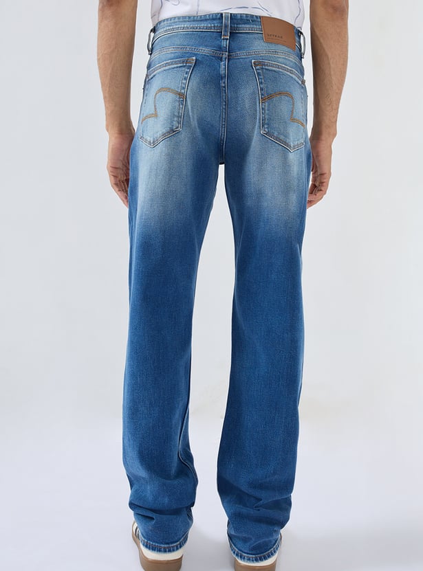 SPYKAR Washed Regular Straight Jeans