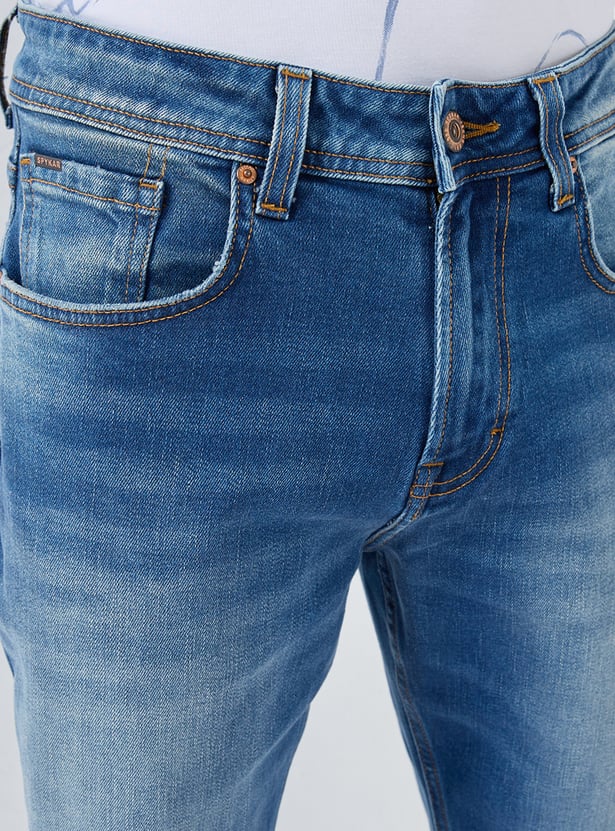 SPYKAR Washed Regular Straight Jeans