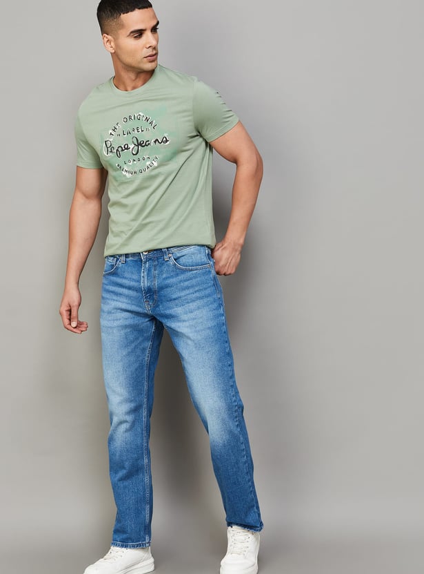 SPYKAR Washed Regular Straight Jeans